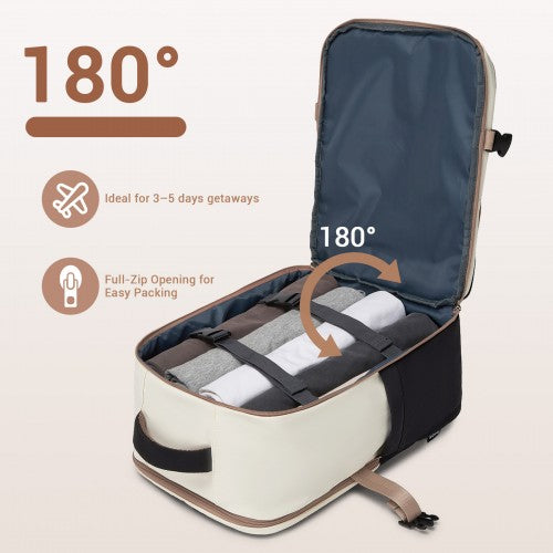 BPK2529 - Kono Compact 15.6" Laptop Travel Backpack - 40x30x20cm, Fits Under Seat Storage, with Trolley Sleeve
