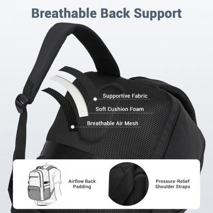BPK2529 - Kono Compact 15.6" Laptop Travel Backpack - 40x30x20cm, Fits Under Seat Storage, with Trolley Sleeve