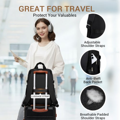 Kono BPK2530 black laptop backpack – detail view 7
