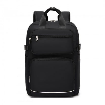 Kono BPK2530 black laptop backpack – side view