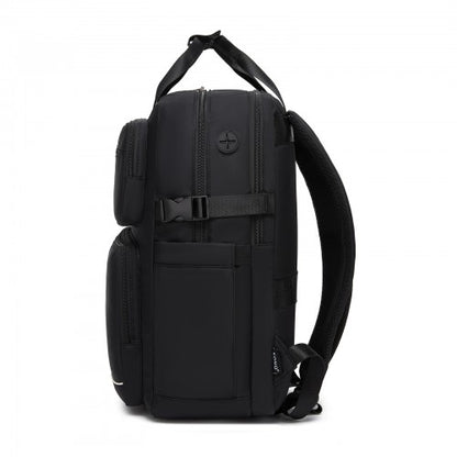 Kono BPK2530 black laptop backpack – rear view