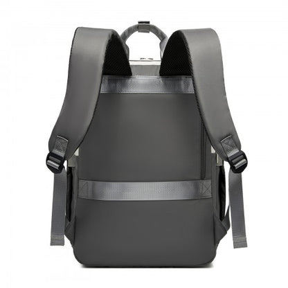 Kono BPK2530 beige and grey laptop backpack – side view