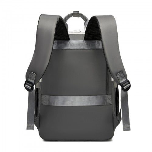 Kono BPK2530 beige and grey laptop backpack – side view