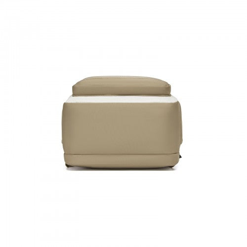 Kono BPK2530 beige and khaki laptop backpack – detail view 5