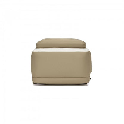 Kono BPK2530 beige and khaki laptop backpack – detail view 5