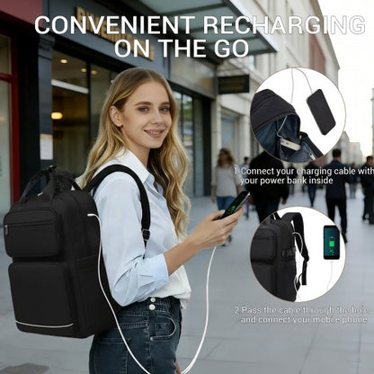 Kono BPK2530 black laptop backpack – detail view 10