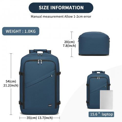 BPK2531L - Kono Multi-purpose Business Large Backpack–Fits 15.6" Laptop, Ideal for Work, Travel & Daily Commute - Navy