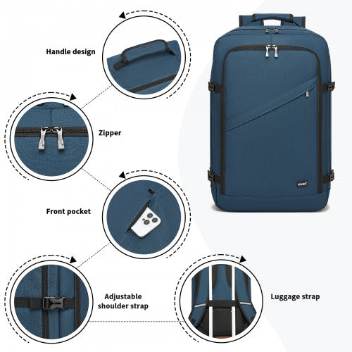 BPK2531L - Kono Multi-purpose Business Large Backpack–Fits 15.6" Laptop, Ideal for Work, Travel & Daily Commute - Navy