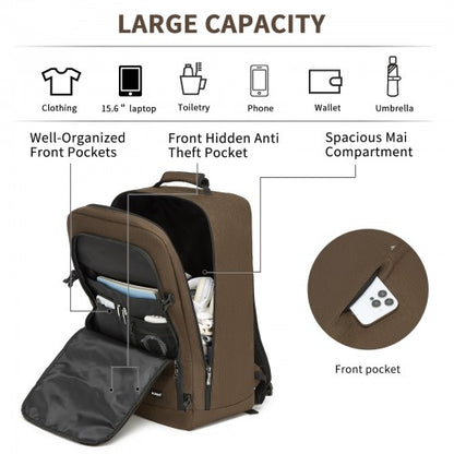 BPK2531L - Kono Multi-purpose Business Large Backpack–Fits 15.6" Laptop, Ideal for Work, Travel & Daily Commute - Brown