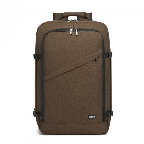 BPK2531L - Kono Multi-purpose Business Large Backpack–Fits 15.6" Laptop, Ideal for Work, Travel & Daily Commute - Brown