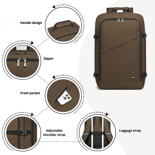 BPK2531L - Kono Multi-purpose Business Large Backpack–Fits 15.6" Laptop, Ideal for Work, Travel & Daily Commute - Brown