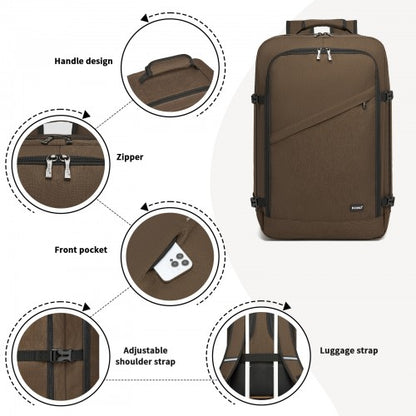 BPK2531L - Kono Multi-purpose Business Large Backpack–Fits 15.6" Laptop, Ideal for Work, Travel & Daily Commute - Brown