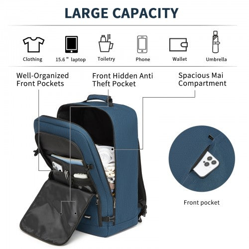 BPK2531L - Kono Multi-purpose Business Large Backpack–Fits 15.6" Laptop, Ideal for Work, Travel & Daily Commute - Navy
