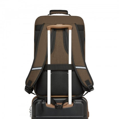 BPK2531L - Kono Multi-purpose Business Large Backpack–Fits 15.6" Laptop, Ideal for Work, Travel & Daily Commute - Brown