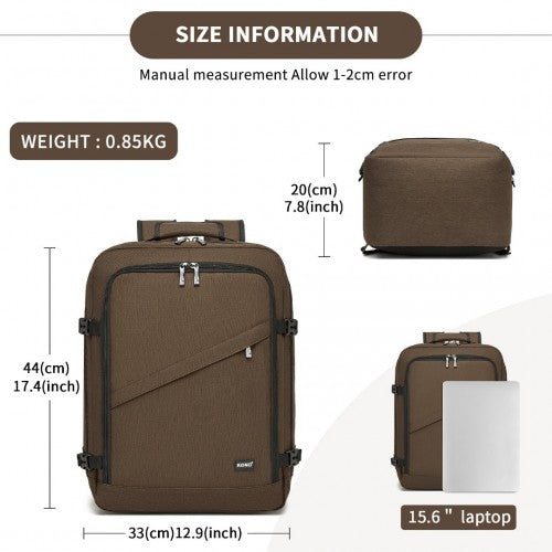 Kono BPK2531M brown backpack – detail view 6
