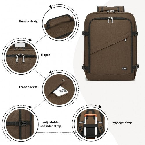 Kono BPK2531M brown backpack – detail view 7