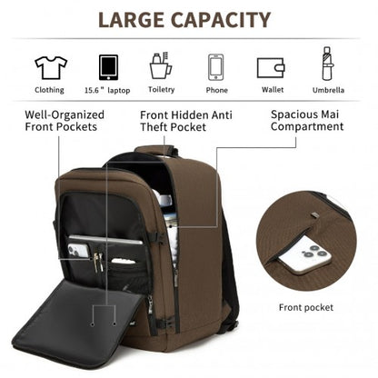 Kono BPK2531M brown backpack – detail view 8