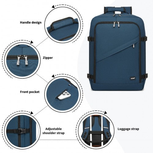Kono BPK2531M navy backpack – detail view 4