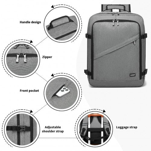 Kono BPK2531M grey backpack – detail view 5