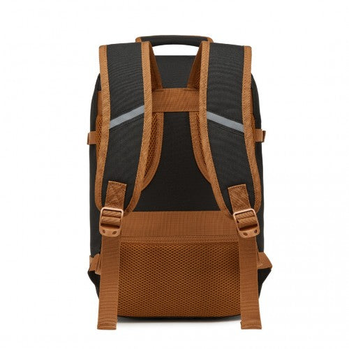 BPK2531S - Kono Multi-purpose Business Carry-On Backpack–Fits 15.6" Laptop, Ideal for Work, Travel & Daily Commute - Black and Brown