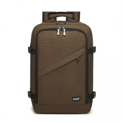 BPK2531S - Kono Multi-purpose Business Carry-On Backpack–Fits 15.6" Laptop, Ideal for Work, Travel & Daily Commute - Brown