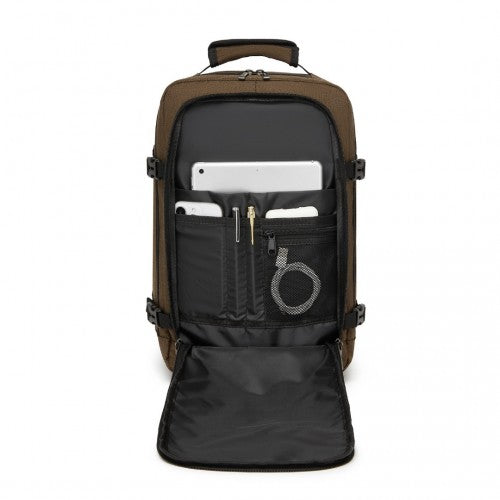 BPK2531S - Kono Multi-purpose Business Carry-On Backpack–Fits 15.6" Laptop, Ideal for Work, Travel & Daily Commute - Brown