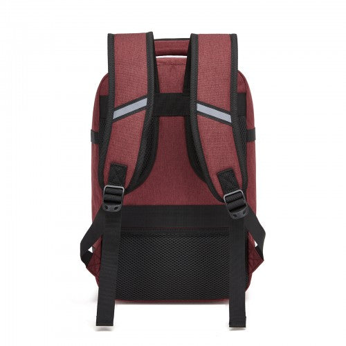 BPK2531S - Kono Multi-purpose Business Carry-On Backpack–Fits 15.6" Laptop, Ideal for Work, Travel & Daily Commute - Burgundy