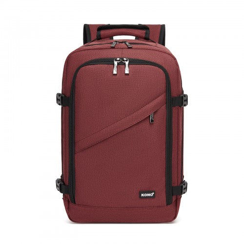BPK2531S - Kono Multi-purpose Business Carry-On Backpack–Fits 15.6" Laptop, Ideal for Work, Travel & Daily Commute - Burgundy