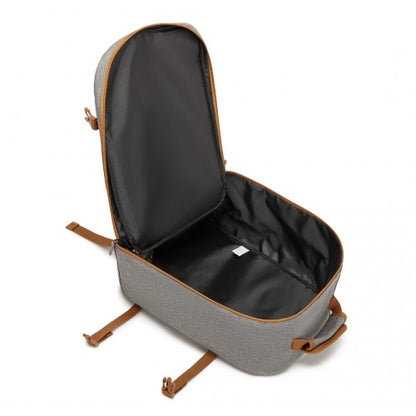 BPK2531S - Kono Multi-purpose Business Carry-On Backpack–Fits 15.6" Laptop, Ideal for Work, Travel & Daily Commute - Grey and Brown