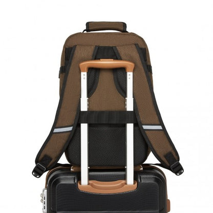BPK2531S - Kono Multi-purpose Business Carry-On Backpack–Fits 15.6" Laptop, Ideal for Work, Travel & Daily Commute - Brown