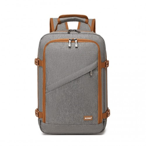 Kono BPK2531S grey and brown backpack – side view
