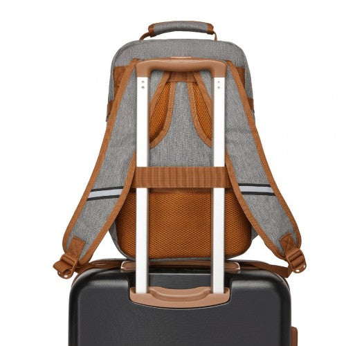 Kono BPK2531S grey and brown backpack – detail view 11