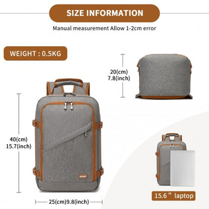 Kono BPK2531S grey and brown backpack – detail view 6