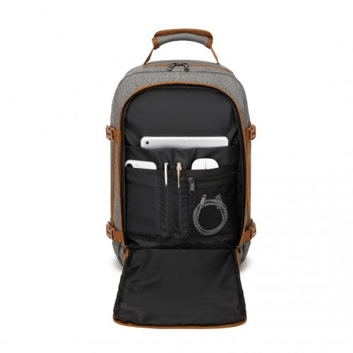 Kono BPK2531S grey and brown backpack – detail view 10