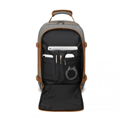 Kono BPK2531S grey and brown backpack – detail view 10