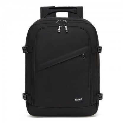 BPK2551 - Kono Flexible Cabin Backpack 30×20×40-Fits 15.6" Laptop, Clamshell Access-Great for Holidays, Work Trips & Commuting - Black