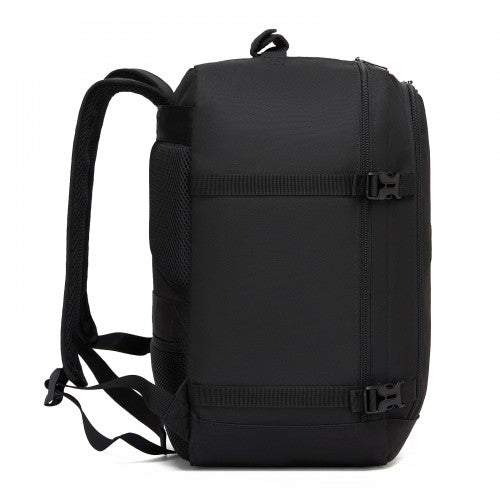 BPK2551 - Kono Flexible Cabin Backpack 30×20×40-Fits 15.6" Laptop, Clamshell Access-Great for Holidays, Work Trips & Commuting - Black