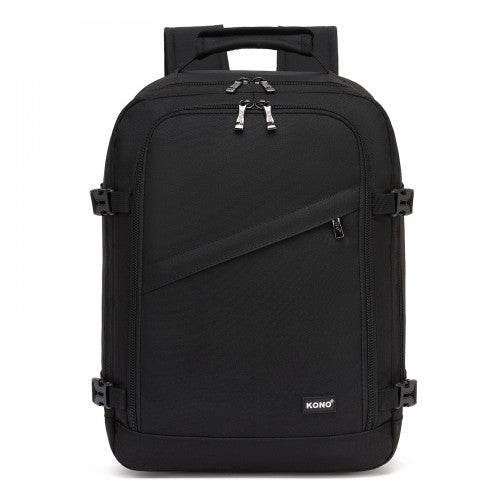 BPK2551 - Kono Flexible Cabin Backpack 30×20×40-Fits 15.6" Laptop, Clamshell Access-Great for Holidays, Work Trips & Commuting - Black