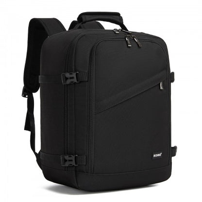 BPK2551 - Kono Flexible Cabin Backpack 30×20×40-Fits 15.6" Laptop, Clamshell Access-Great for Holidays, Work Trips & Commuting - Black