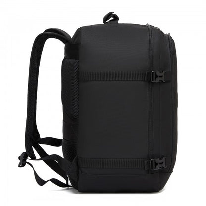 BPK2551 - Kono Flexible Cabin Backpack 30×20×40-Fits 15.6" Laptop, Clamshell Access-Great for Holidays, Work Trips & Commuting - Black