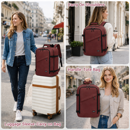 BPK2551 - Kono Flexible Cabin Backpack 30×20×40-Fits 15.6" Laptop, Clamshell Access-Great for Holidays, Work Trips & Commuting