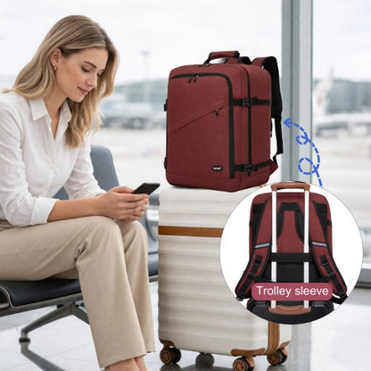 BPK2551 - Kono Flexible Cabin Backpack 30×20×40-Fits 15.6" Laptop, Clamshell Access-Great for Holidays, Work Trips & Commuting