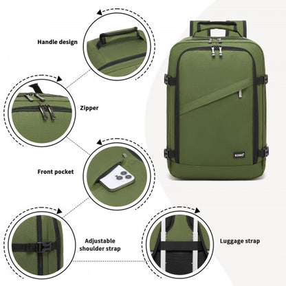 BPK2551 - Kono Flexible Cabin Backpack 30×20×40-Fits 15.6" Laptop, Clamshell Access-Great for Holidays, Work Trips & Commuting