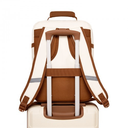 Kono BPK2565 40×30×20 cm beige and brown cabin backpack – detail view 10