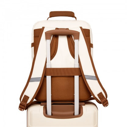 Kono BPK2565 40×30×20 cm beige and brown cabin backpack – detail view 10