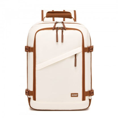 Kono BPK2565 40×30×20 cm beige and brown cabin backpack – side view