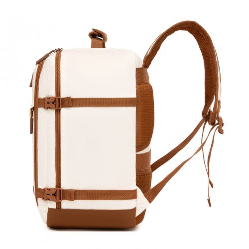 Kono BPK2565 40×30×20 cm beige and brown cabin backpack – rear view