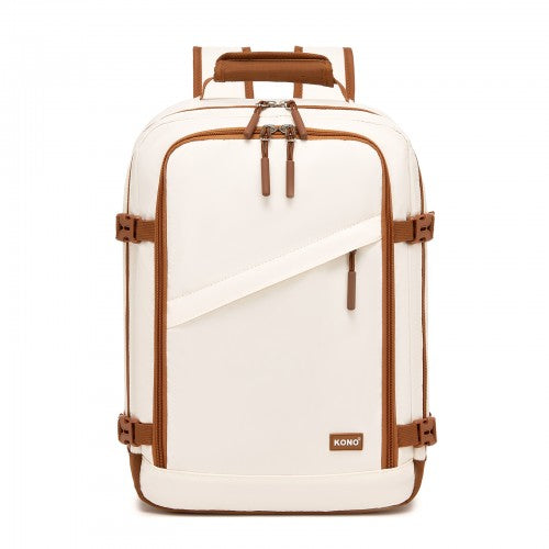 Kono BPK2565 40×30×20 cm beige and brown cabin backpack – side view