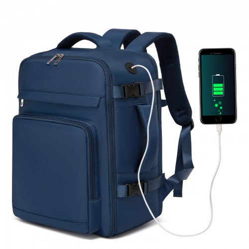 Kono BPK2601 40×20×30 cm navy travel backpack – front view