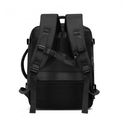 Kono BPK2601 40×20×30 cm black travel backpack – detail view 4